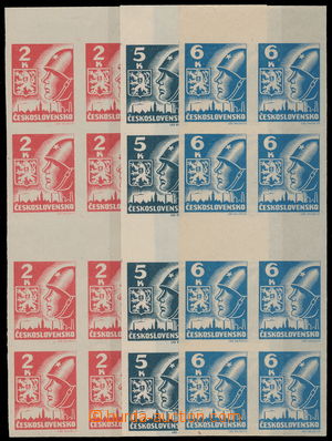 151152 -  Pof.354-356Ms(4), selection of 4-stamps vertical gutter, c.