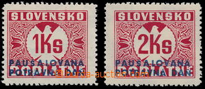 151166 - 1940 Alb.PD1-2Y, Postage due stmp 1Ks and 2 Koruna with over