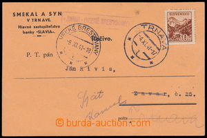 151174 - 1941 POŠTOVNA ZAVAR (VELKÉ BRESTOVANY) firemní lístek fy