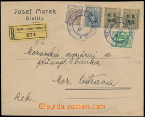 151366 - 1920 POLAND  Reg letter to Moravská Ostrava , envelope with