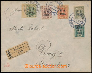 151367 - 1920 Reg letter addressed to to Prague franked with. plebisc