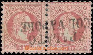 151406 - 1867 Mi.37I, 5Kr červená, vodorovná 2-páska, DR SPALATO 