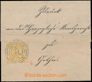 151412 - 1867 skládaný dopis vyfr. zn. 1/2Sgr žlutooranžová, Mi.