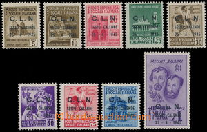 151513 - 1945 Sas.1-9, kompletní série s přetiskem C.L.N. SESTO CA