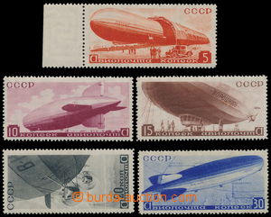 151529 - 1934 Mi.483-487, Vzducholodě, kompletní série, různé pr