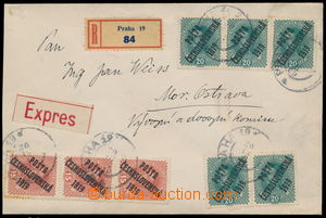 151735 -  Ex+R-dopis vyfr. zn. Pof.38 (3x) a 39 (5x), DR PRAHA 19/ 30