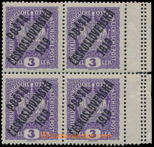 151738 -  Pof.33, Crown 3h violet, as blk-of-4, other double perf on 