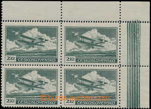 151800 -  Pof.L9C, Airmail - definitive issue 2CZK green, UR corner b