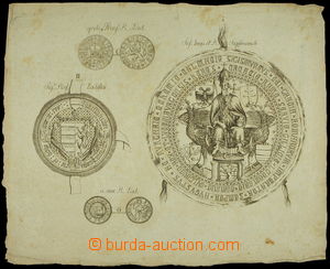 151827 - 1850 SFRAGISTIKA  decorative picture seal King Ladislav and 