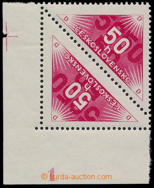 151832 - 1937 Pof.DR2B, Doruční 50h červená, dolní rohové 2ks, 