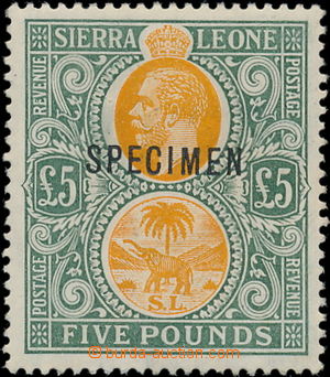 151956 - 1912-1921 SG.130, Jiří V. 5£ zelená / oranžová, SP