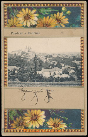 151995 - 1905 KOUŘIM - pohled z hradiště Stará Kouřim, secesní 