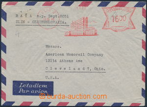 152075 - 1946 airmail letter to USA, franked with. print pay machine 