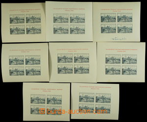 152123 - 1950 Pof.A564, aršík PRAHA 1950, sestava 7ks, různé typy