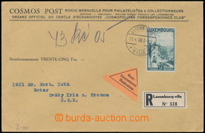 152125 - 1938 firm Reg letter with C.O.D. addressed to Czechoslovakia