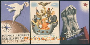 152127 - 1937 ŠPANĚLSKO  sestava 3ks propagandistických pohlednic 