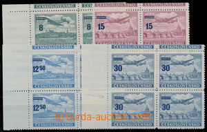 152251 - 1949 Pof.KL29-32, overprint provisory, selection of bloks of