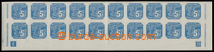 152307 - 1939 Pof.NV2, 5h modrá, dolní 20-blok s DČ 2-39; uprostř