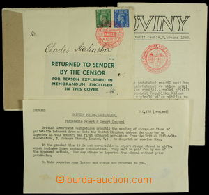 152323 - 1942-43 franked letter sent through/over CZECHOSL. FP in Eng