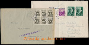 152331 - 1944-45 DOPRAVA ZASTAVENA  sestava 2ks dopisů s řádkovým