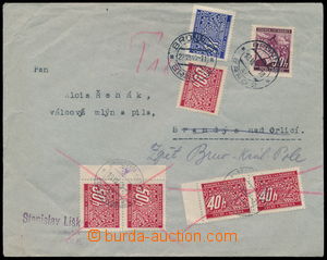 152339 - 1940 nedostatečně vyfrankovaný dopis, zatížen doplatný