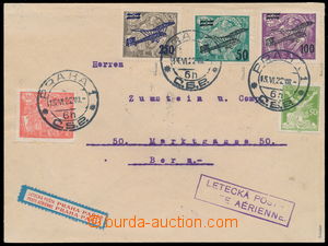 152369 - 1922 Let-dopis adresovaný do Švýcarska, vyfr. smíšenou 