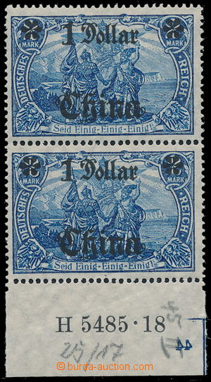 152420 - 1919 Mi.45IIB, Přetisk 1$/2M modrá, svislá 2-páska s dol