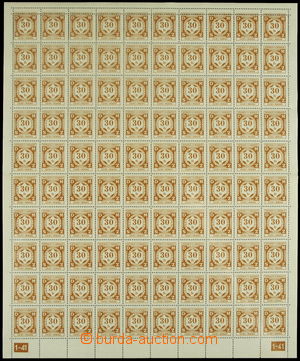 152431 - 1941 Pof.SL1, I. vydání 30h světle hnědá, kompletní 10
