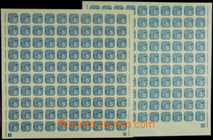 152433 - 1939 Pof.NV2, 5h modrá, sestava 2ks kompletních 100-zn. ar