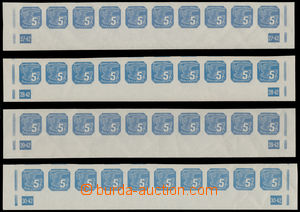 152448 - 1939 Pof.NV2, 5h modrá, sestava dolních 10-bloků s DČ 27