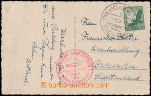 152486 - 1938 SUDETY  pohlednice zaslaná letem LZ 130 do Broumova, v