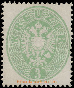 152503 - 1863 Mi.25, Dvojhlavá orlice 3Kr zelená, perforace Bz.14, 