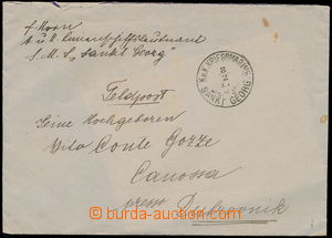 152511 - 1917 S.M.S. SANKT GEORG  dopis, kruhové raz. K.u.K. KRIEGSM