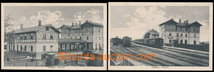 152523 - 1926 VŠETATY - nádraží, 2ks čb fotopohlednic; neprošl