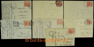 152525 - 1918-19 sestava 7ks pohlednic s raným použitím zn. Hradč