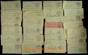 152560 - 1938 selection of 39 pcs of cards for railway post, různa t