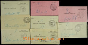 152561 - 1938 MOBILIZACE  sestava 7ks lístků pro vlakovou poštu s 