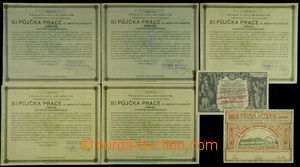 152570 - 1925-33 selection of 5x Půjčka work, 2x 5.000CZK, 3x 1.000