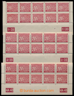 152576 - 1939 Pof.D1-4, sestava 4-zn. meziarší hodnot 5h-30h s DČ 