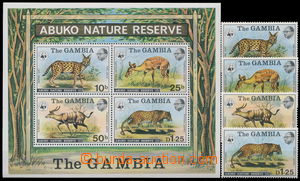 152587 - 1976 Mi.332-335 + Bl.2, Nature reserve Abuko, complete set +