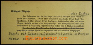 152652 - 1940 CENZURA/ PLÖTZENSEE  předtištěný cenzurní lístek