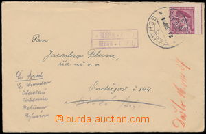 152681 - 1937 FREJŠTEJN (ŠAFOV)  violet bilingual framed pmk Postal