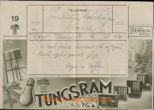 152739 - 1934 reklamní telegram Čerekla č.19, tiskový údaj 769 