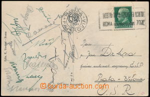 152740 - 1934 FOOTBALL postcard Pantheonu with signatures of sportsme