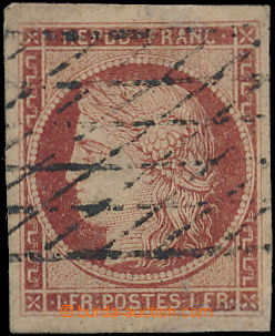 152756 - 1849 Mi.7b, Head of Ceres 1Fr, frame cancel; cat. 1.300€