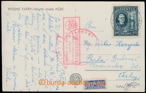 152768 - 1940 postcard High Tatras with Murgaš 1,20 Koruna, train po