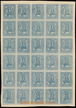 152819 - 1867 Sc.7, Kondor 100C modrá v 30-bloku (!), na okrajích n