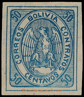 152829 - 1867 Sc.6a, Kondor 50C tmavě modrá; bezvadný kus s ateste