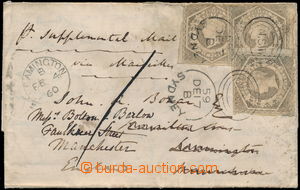 152837 - 1859 dopis vyfr. zn. SG.96a (3), 3x 6P šedohnědá, průsvi