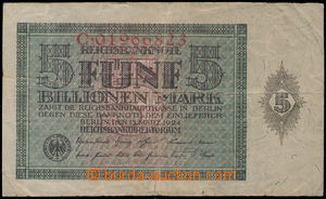 152884 - 1924 GERMANY  5 biliónů mark, 1924, set C. 01966823; quali